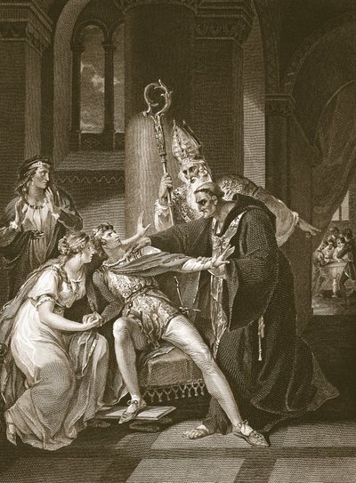 Edwy i Elgiva, rycina Isaaca Taylora, ilustracja z "Historii Anglii" Davida Hume