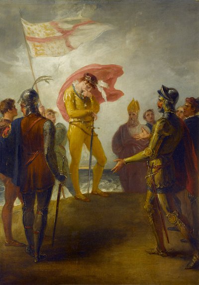 Lądowanie Ryszarda II w Milford Haven, ok. 1793-1800 r. autorstwa William Hamilton