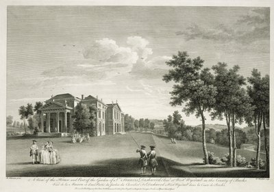 Widok domu i części ogrodu w West Wycombe, Buckinghamshire, ryty przez Williama Woolletta (1735-85) autorstwa William Hannan