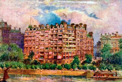 Hotel Savoy widziany od strony Tamizy, Londyn, 1905. autorstwa William Harold Oakley