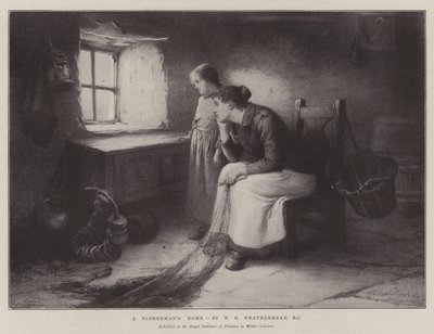 Dom Rybaka, wystawiony w Królewskim Instytucie Malarzy w Farbach Wodnych autorstwa William Harris Weatherhead