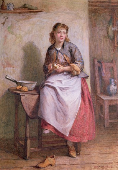Dziewczyna obierająca ziemniaki autorstwa William Harris Weatherhead