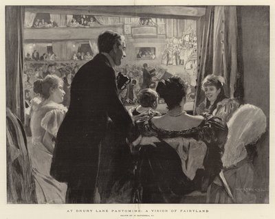 Na Drury Lane Pantomima, wizja baśniowej krainy autorstwa William Hatherell