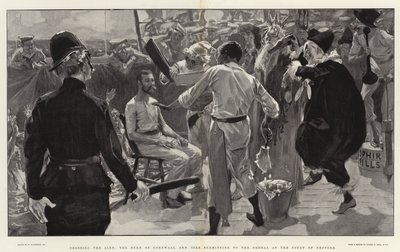 Przekraczając linię, książę Kornwalii i Yorku poddający się próbie na dworze Neptuna autorstwa William Hatherell
