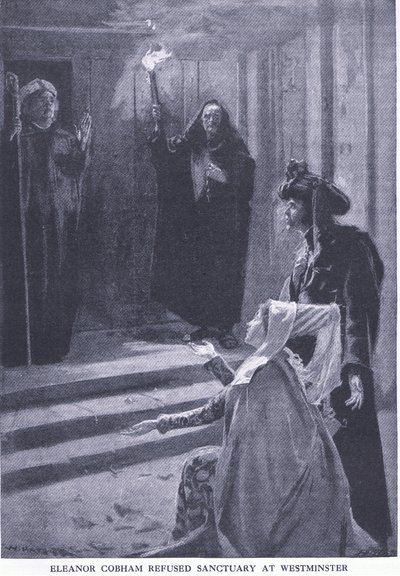 Eleanor Cobham odmówiła schronienia w Westminsterze, z Cassells History of British People wydanej przez Waverley Book Company Limited, ok. 1940 r. autorstwa William Hatherell