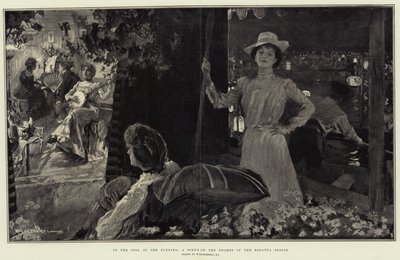 W chłodnym wieczorze scena nad Tamizą w sezonie regatowym autorstwa William Hatherell