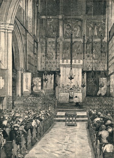 Wnętrze kościoła św. Albansów, Holborn, koniec XIX wieku. autorstwa William Hatherell