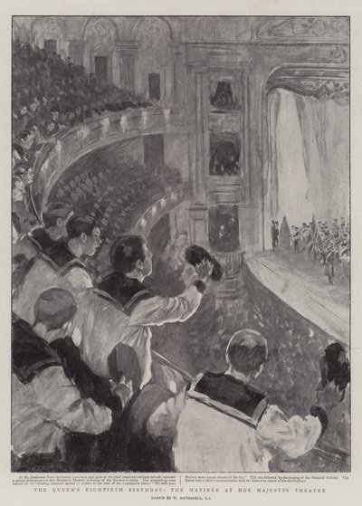 Osiemdziesiąte urodziny królowej, poranek w teatrze Jej Królewskiej Mości autorstwa William Hatherell