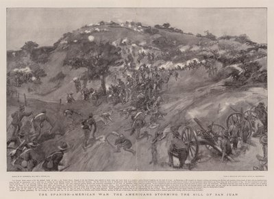 Wojna hiszpańsko-amerykańska Amerykanie szturmujący wzgórze San Juan autorstwa William Hatherell