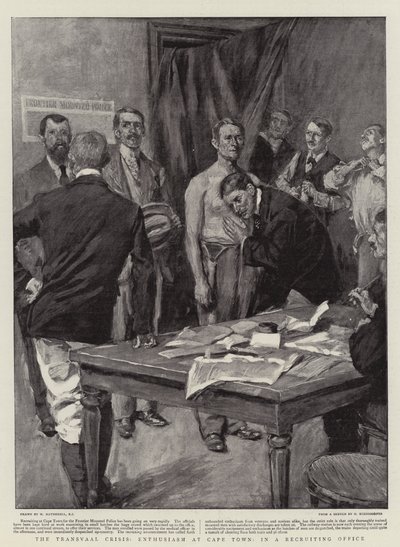 Kryzys Transwalu, entuzjazm w Kapsztadzie, w biurze rekrutacyjnym autorstwa William Hatherell