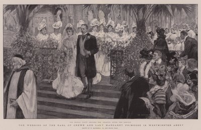 Ślub hrabiego Crewe i lady Małgorzaty Primrose w opactwie westminsterskim autorstwa William Hatherell