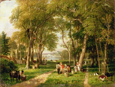 Zbiór orzechów włoskich w Petersham, w pobliżu mostu Richmond autorstwa William Havell