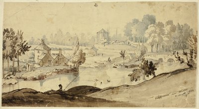 Glasnevin w pobliżu Dublina (recto); Szkic stroju mężczyzny (verso) autorstwa William Heath