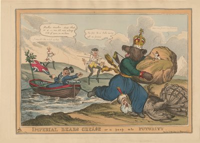 Imperial Bears Grease Grease czyli zajrzenie w przyszłość. Karykatura z wojny rosyjsko-tureckiej, 1828. autorstwa William Heath