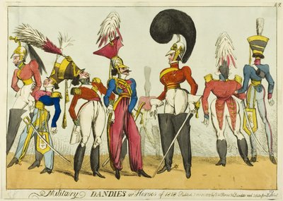Wojskowi dandysi lub bohaterowie 1818 roku autorstwa William Heath