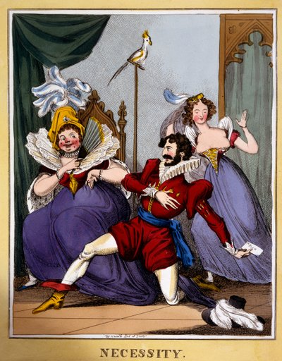 Konieczność, ok. 1818 (rycina ręcznie kolorowana) autorstwa William Heath