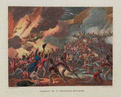 ?Szturm św. Sebastiana, 31.08.1813?, 1818 r. autorstwa William Heath