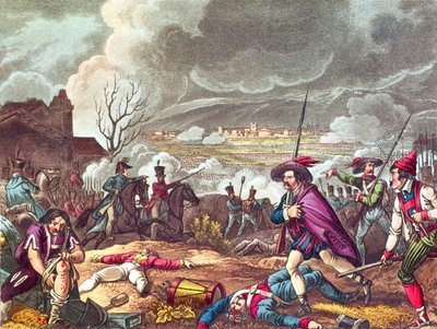 Bitwa pod Tuluzą, 10 kwietnia 1814, rycina J.C.Stadler (fl. 1780-1812) (akwatinta) autorstwa William Heath