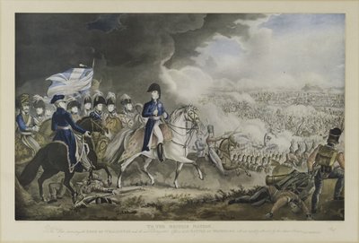 „Do narodu brytyjskiego”, Książę Wellington i najwybitniejsi oficerowie w bitwie pod Waterloo, 18 czerwca 1815, akwatinta W.T. Fry i T. Sutherland, wyd. J. Jenkins, Londyn, 18 autorstwa William Heath