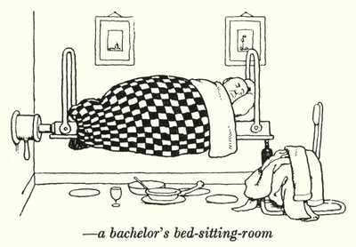 Kawalerska sypialnia (lito) autorstwa William Heath Robinson