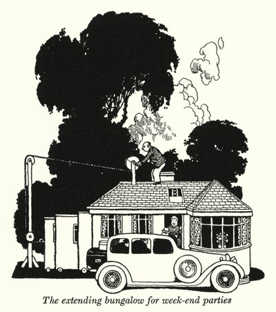 Rozbudowany bungalow na imprezy weekendowe (lito) autorstwa William Heath Robinson