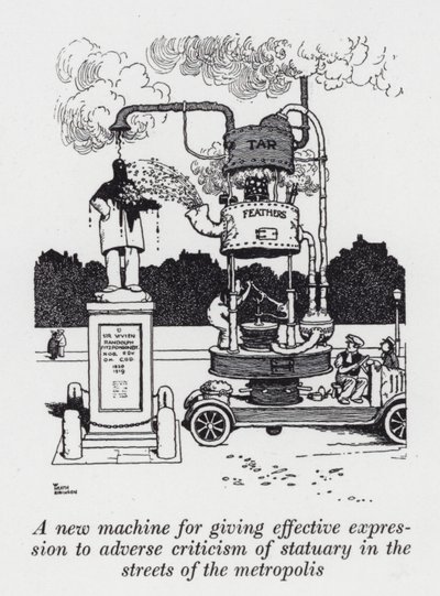 Nowa machina do skutecznego wyrażania negatywnej krytyki rzeźb na ulicach metropolii (lito) autorstwa William Heath Robinson