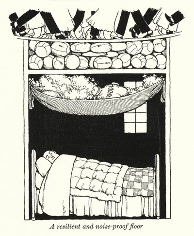 Sprężysta i dźwiękoszczelna podłoga (lito) autorstwa William Heath Robinson