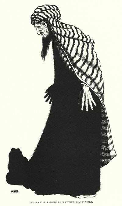 Przechodzący nieznajomy przyglądał mu się uważnie (rycina) autorstwa William Heath Robinson