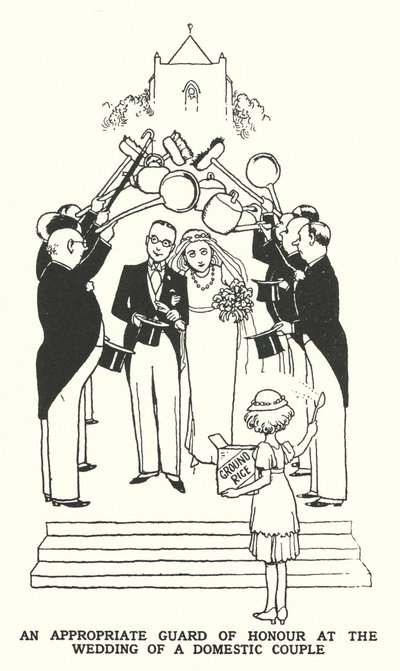 Właściwa Straż Honorowa na weselu pary domowej (lito) autorstwa William Heath Robinson