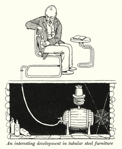 Ciekawy rozwój mebli z rurek stalowych (lito) autorstwa William Heath Robinson