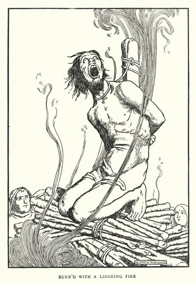 Spalona z utrzymującym się ogniem (lito) autorstwa William Heath Robinson