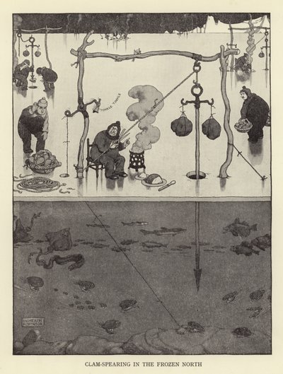 Przebijanie małży na mroźnej północy autorstwa William Heath Robinson