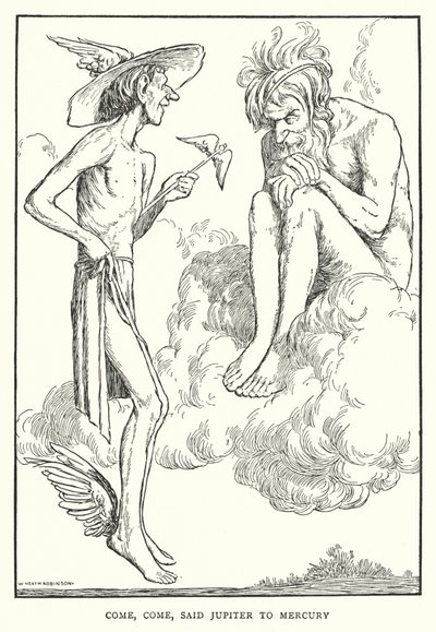 Chodź, chodź, powiedział Jowisz do Merkurego (lito) autorstwa William Heath Robinson