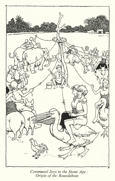 Radości społeczne w epoce kamienia, pochodzenie ronda (lito) autorstwa William Heath Robinson