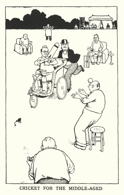 Krykiet dla osób w średnim wieku (lito) autorstwa William Heath Robinson