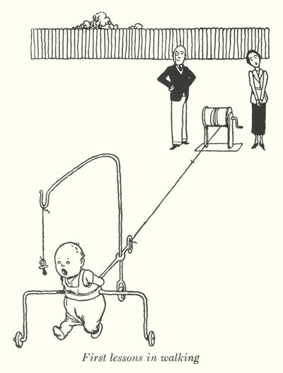 Pierwsze lekcje chodzenia (lito) autorstwa William Heath Robinson