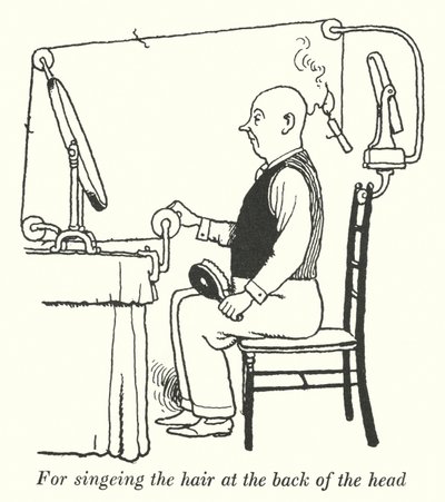 Do przypalania włosów z tyłu głowy (lito) autorstwa William Heath Robinson