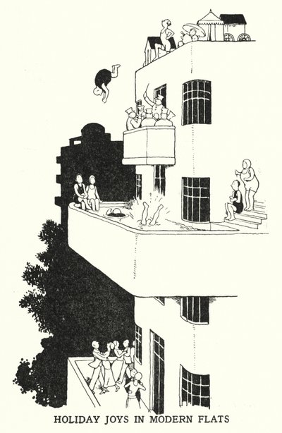 Wakacyjne radości w nowoczesnych mieszkaniach (lito) autorstwa William Heath Robinson