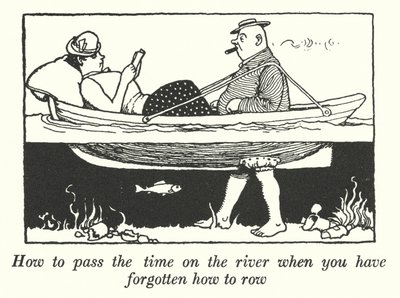 Jak spędzić czas na rzece, kiedy zapomniałeś wiosłować (litos) autorstwa William Heath Robinson