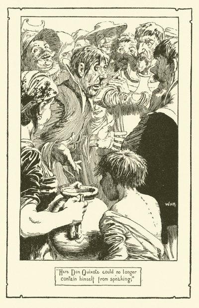Ilustracja do Don Kichota (lito) autorstwa William Heath Robinson