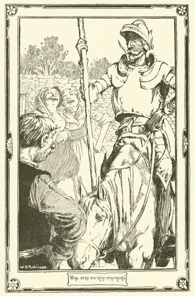 Ilustracja do Don Kichota (lito) autorstwa William Heath Robinson