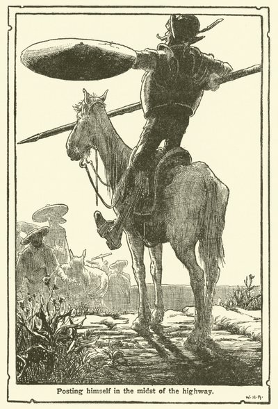 Ilustracja do Don Kichota (lito) autorstwa William Heath Robinson