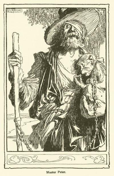 Ilustracja do Don Kichota (lito) autorstwa William Heath Robinson