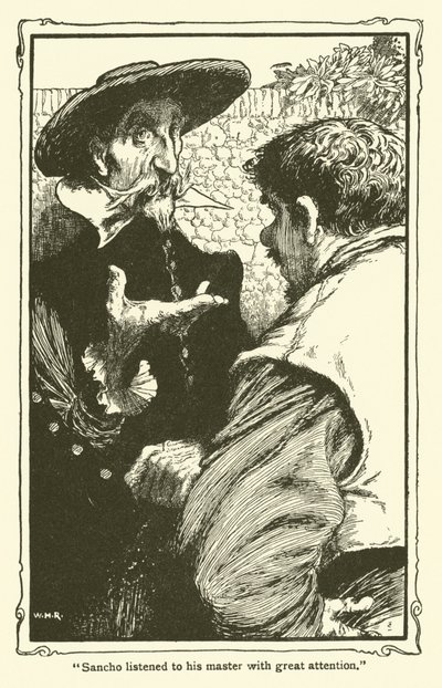 Ilustracja do Don Kichota (lito) autorstwa William Heath Robinson