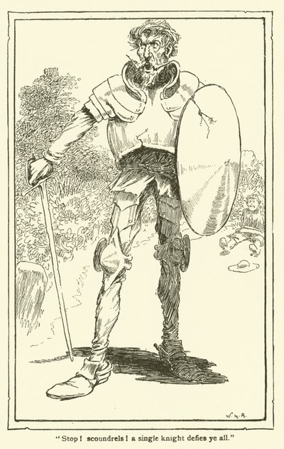 Ilustracja do Don Kichota (lito) autorstwa William Heath Robinson