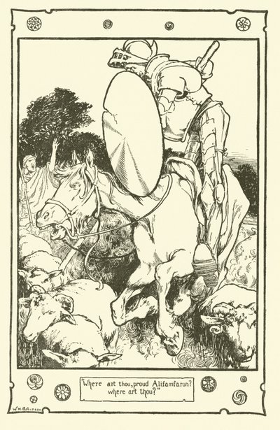 Ilustracja do Don Kichota (lito) autorstwa William Heath Robinson