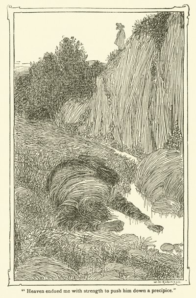 Ilustracja do Don Kichota (lito) autorstwa William Heath Robinson