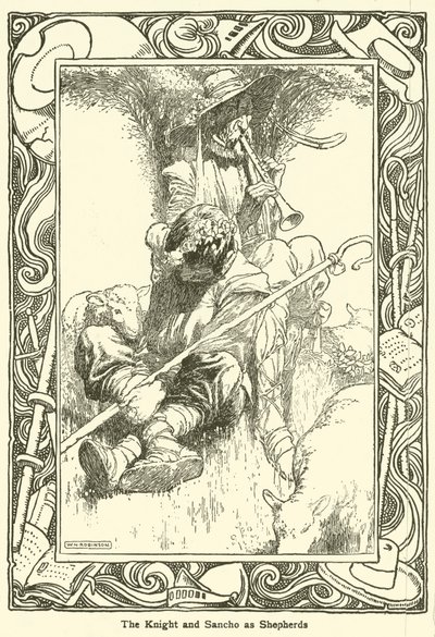 Ilustracja do Don Kichota (lito) autorstwa William Heath Robinson