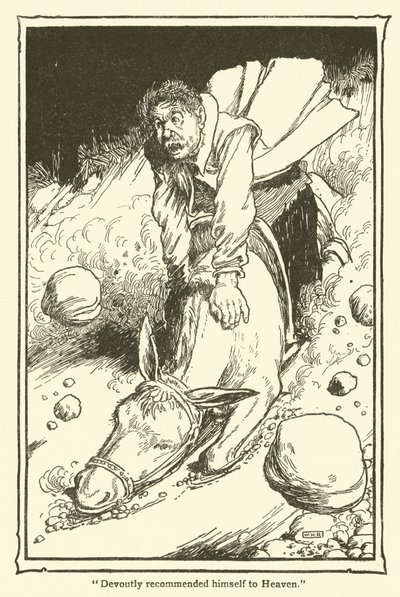 Ilustracja do Don Kichota (lito) autorstwa William Heath Robinson