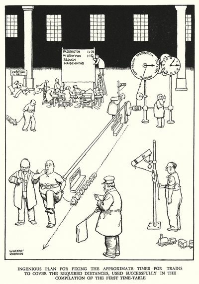Ilustracja do Ribaldry na kolei autorstwa W Heatha Robinsona (lito) autorstwa William Heath Robinson